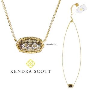Kendra Scott Elisa Pendant Necklace in Gold & Silver Filigree NWT